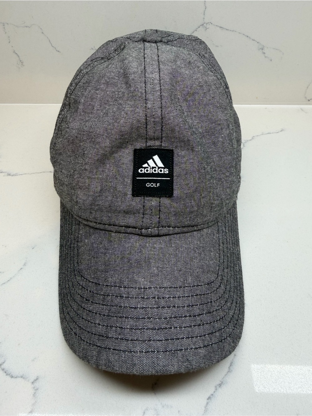 adidas Gray Heather Golf Cap with Logo Patch